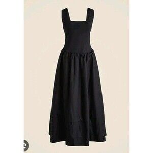 J.Crew Petite Drop-Waist Mixy Dress Black Sleeveless Pockets CJ498 Size XXSP NWT